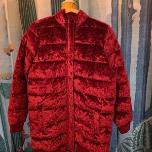 BB Dakota Red Velvet Puffer Jacket